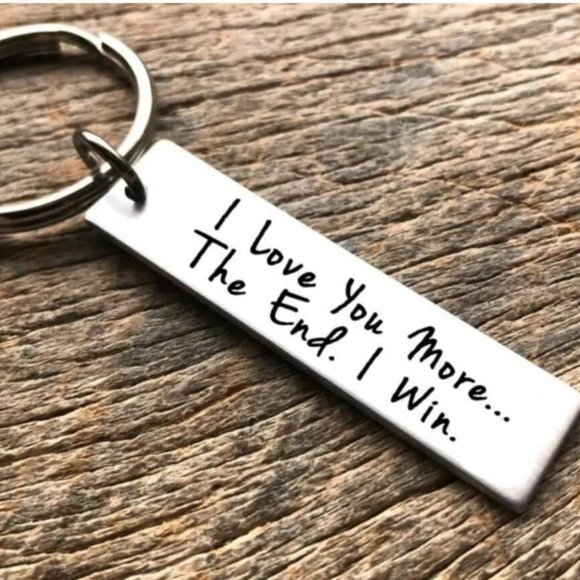 "I LOVE YOU MORE.. THE END. I WIN" Stainless Steel Keychain - NEW IN PAC… - Picture 3 of 5